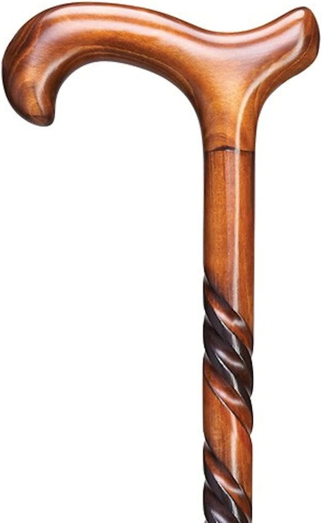 HANDCRAFTED NATURAL WOOD - Cherry Twist CaneCanes and Walking SticksMobility SuppliesMobility Plus