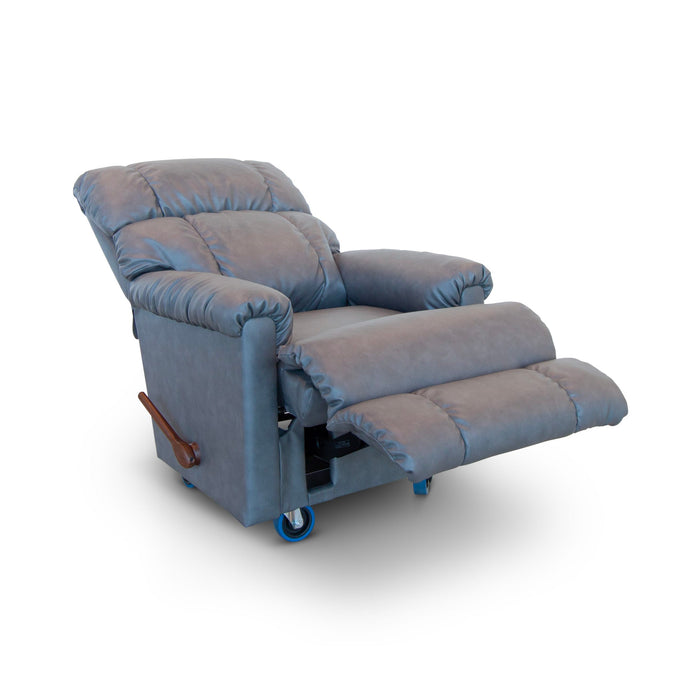 La-Z-Boy Pinnacle Mobile manual recliner in Flint PU upholstery on a wheeled base