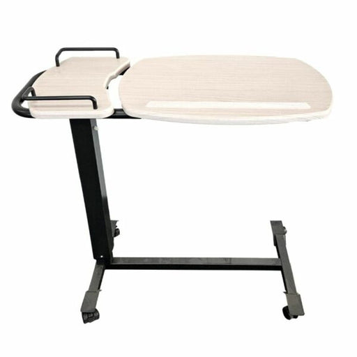Over Bed/Chair Table in White Ash finish with tilting split top and standard base