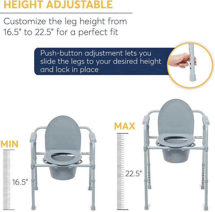 3-in-1 Folding CommodeToiletingGoldfernMobility Plus