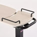 White Ash split tabletop close up - tilting section and flat side shelf