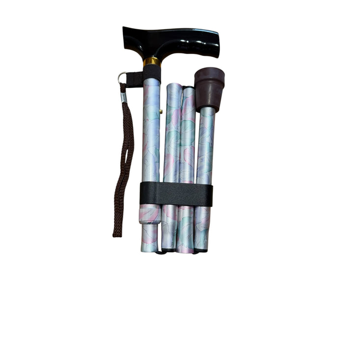 Folding Walking Stick - Petal Pattern