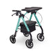 Mobilis Narrow Super Stroller-8 walking frame in green with folding tray, padded seat and 8 inch wheels