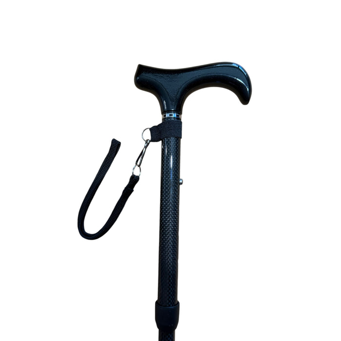 Carbon Fibre Walking Stick Bundle (Ultra Lightweight Cane + Wrist Strap) - *Bundle*