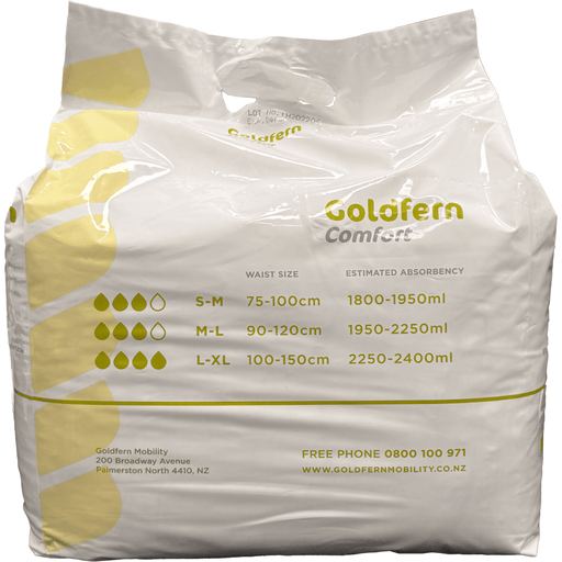 Goldfern Comfort adult pull-up pants - back of pack
