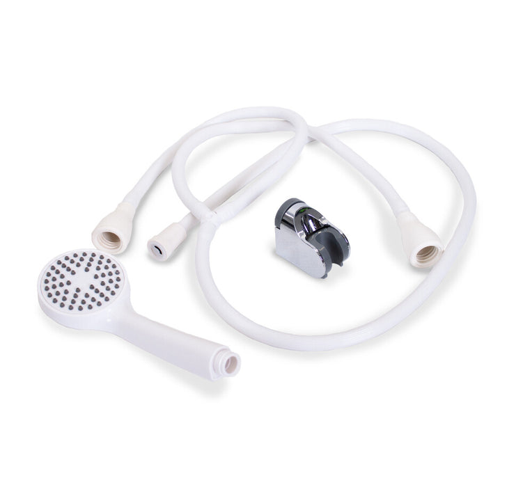 Cubro bath and shower set with handheld shower head, PVC hose and wall bracket