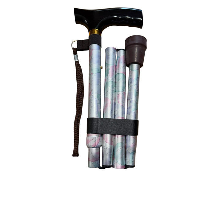 Folding Walking Stick - Petal Pattern