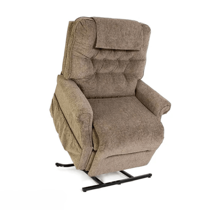 Pride LC-358XL bariatric power lift recliner, front view, rated to 227kg with a 66cm seat