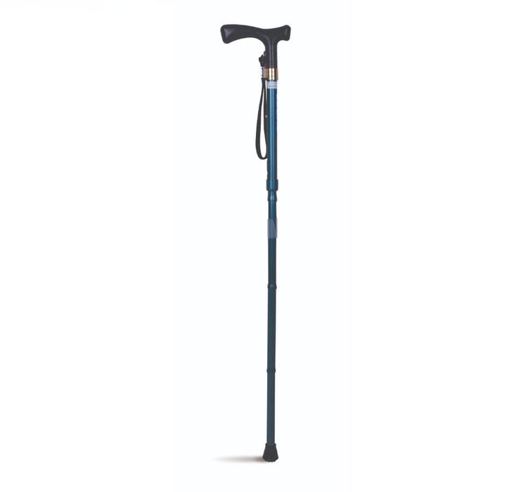 Lifestyle T-Handle Folding Walking Stick - Metallic Teal