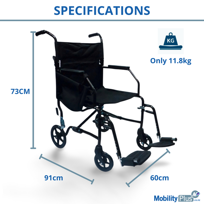 Lightweight Folding Transit Wheelchair – Compact & Affordable