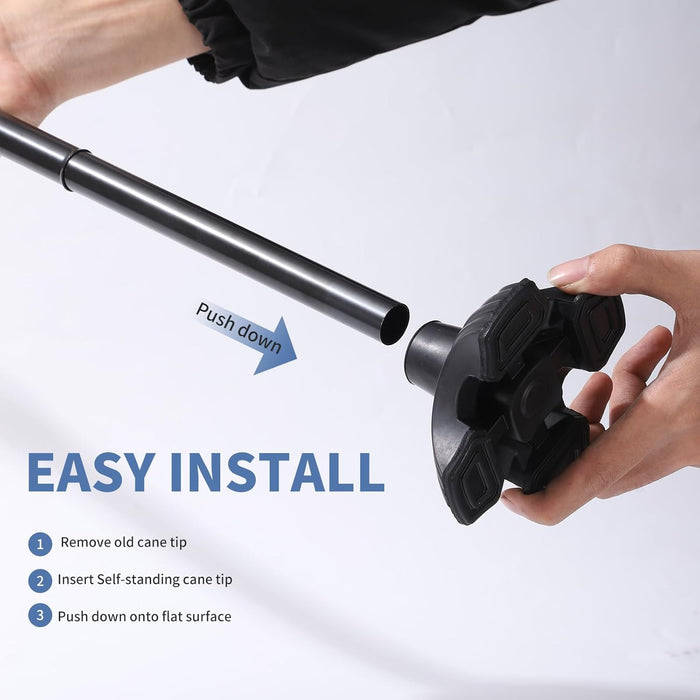 Mobilis® Free Standing Cane Stability Foot – Self-Standing Support Base
