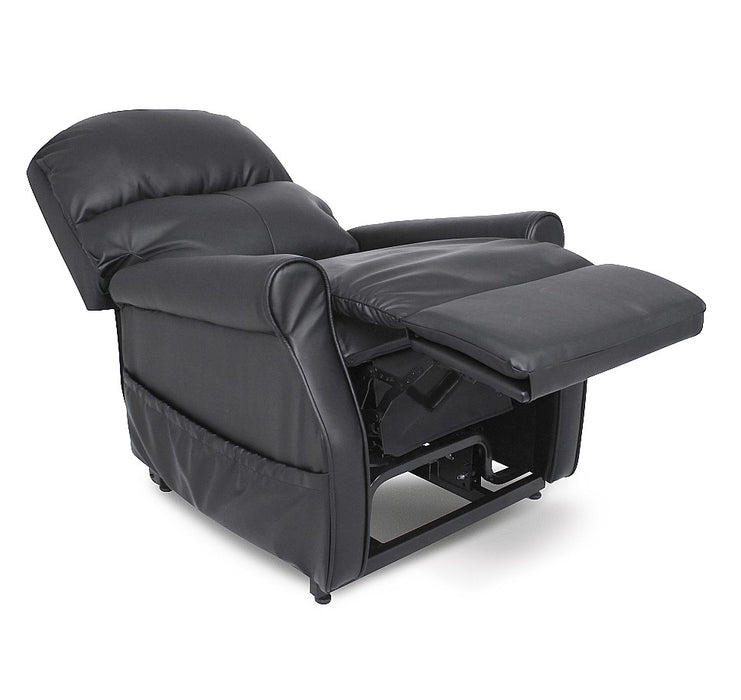 Monarch Dual Motor Power Lift Chair – Black Vinyl Rise Recliner NZ