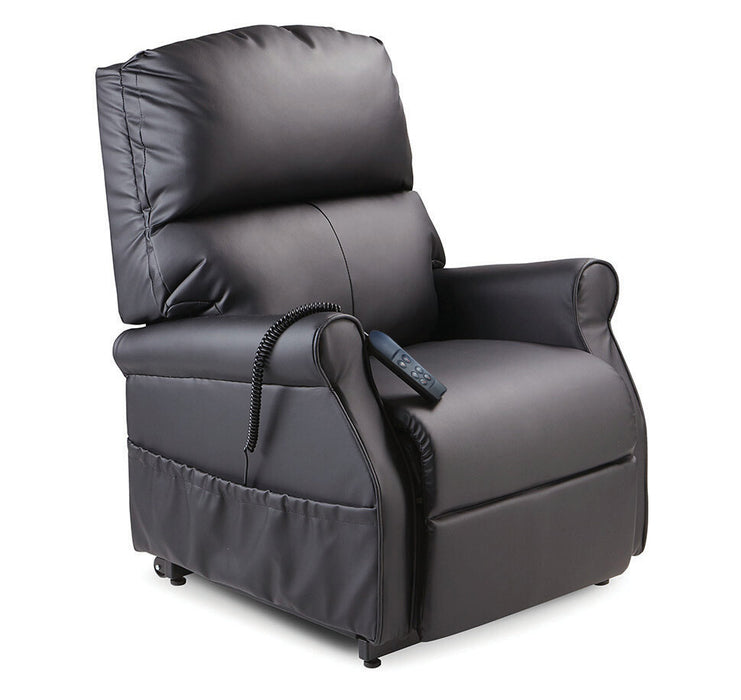 Monarch Dual Motor Power Lift Chair – Black Vinyl Rise Recliner NZ