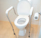 Oakwood over toilet frame with adjustable armrests - Mobility Plus NZ