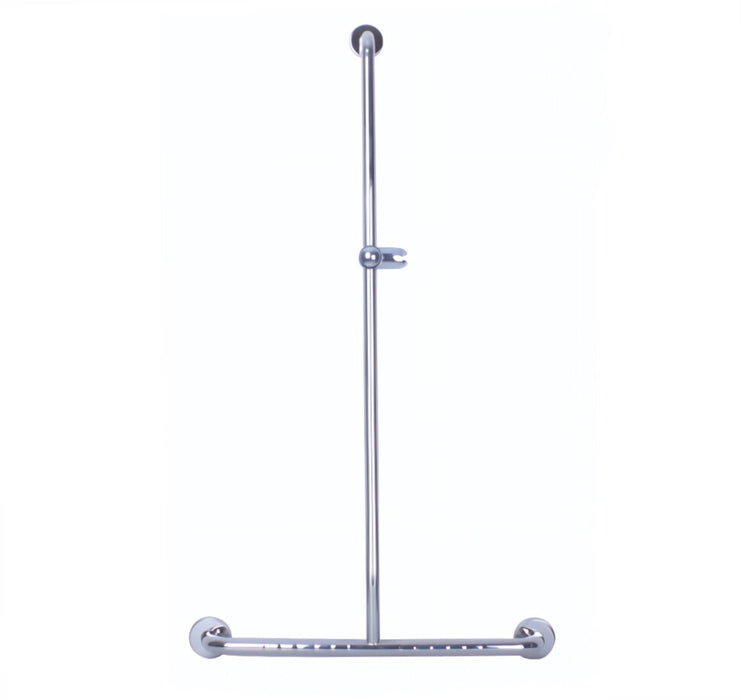 Roma T-bar shower support rail with sliding shower head holder - Mobility Plus NZ