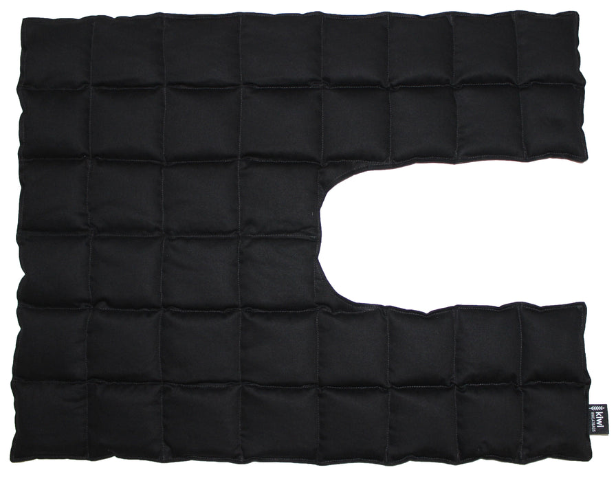 Kiwi Wheat Bags over the shoulder wearable wheat bag – Black Cotton