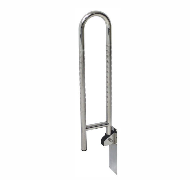Roma looped fold-up stainless steel support rail - Mobility Plus NZ