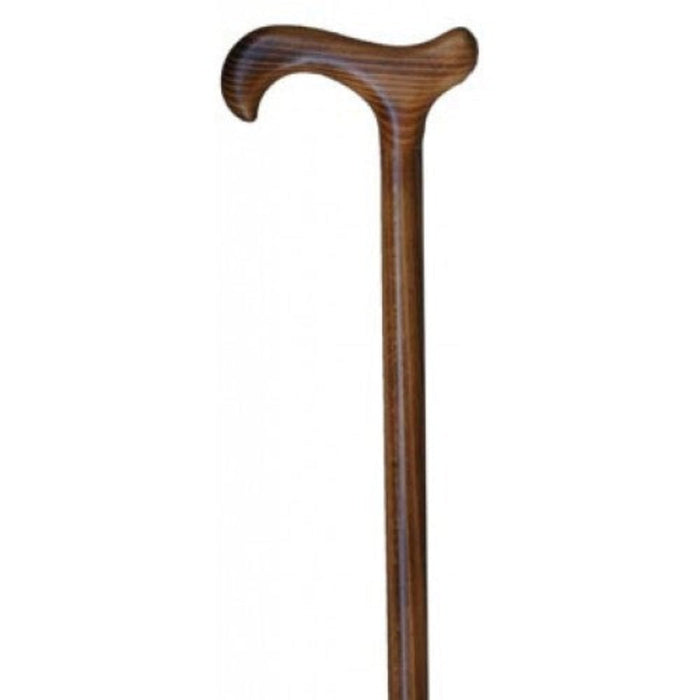 Hercules bariatric scorched beech timber walking cane with derby handle