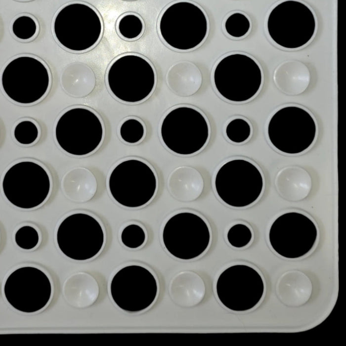 White bath mat back with suction feet
