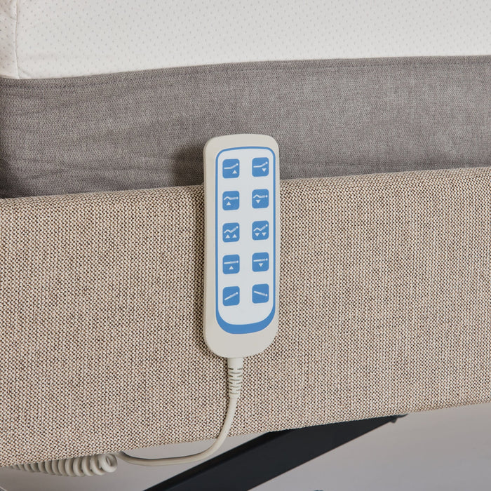 iCare IC333 homecare bed NZ - upholstery fabric options and backlit handset