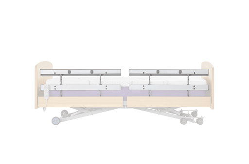 iCare Gravitate G6 aluminium split side rail fitted to a G6 floorline bed
