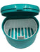 Denture cup with strainer and lid
