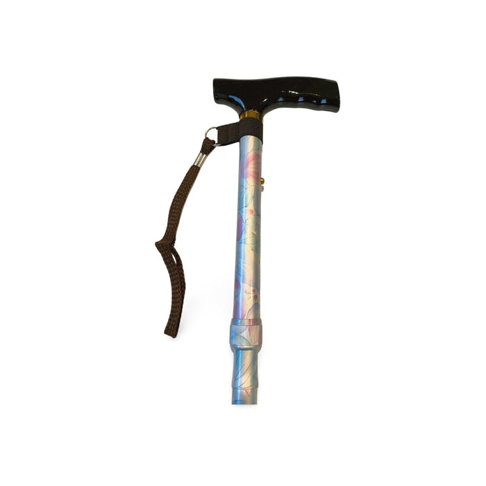 Folding T Handle Cane - PetalCanes and Walking SticksGoldfernMobility Plus