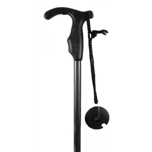 Adjustable walking and hiking pole with rubber foot, spike and snow basket