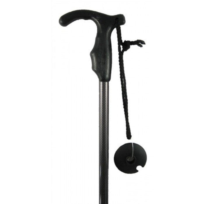 Adjustable walking and hiking pole with rubber foot, spike and snow basket