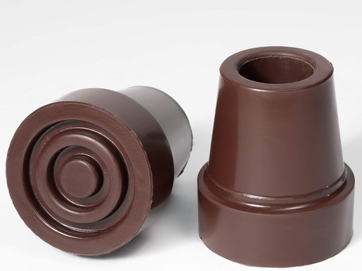 Replacement Rubber Cane Tip - Hard-Wearing with Metal Insert (Black or Brown)