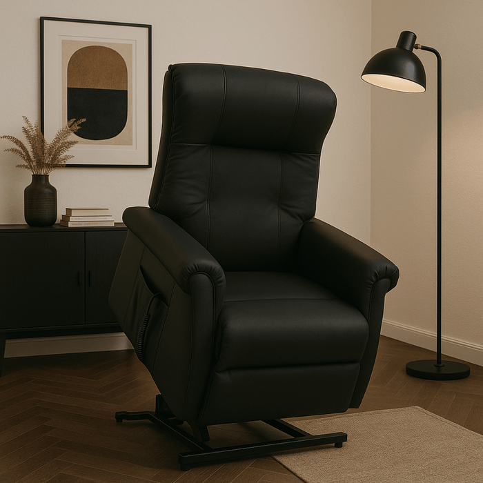 Pride T-3 lift chair reclined into the full Trendelenburg position with legs raised above the heart