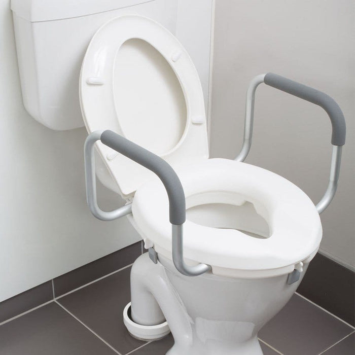 Toilet Seat Raiser with Removable Armrests