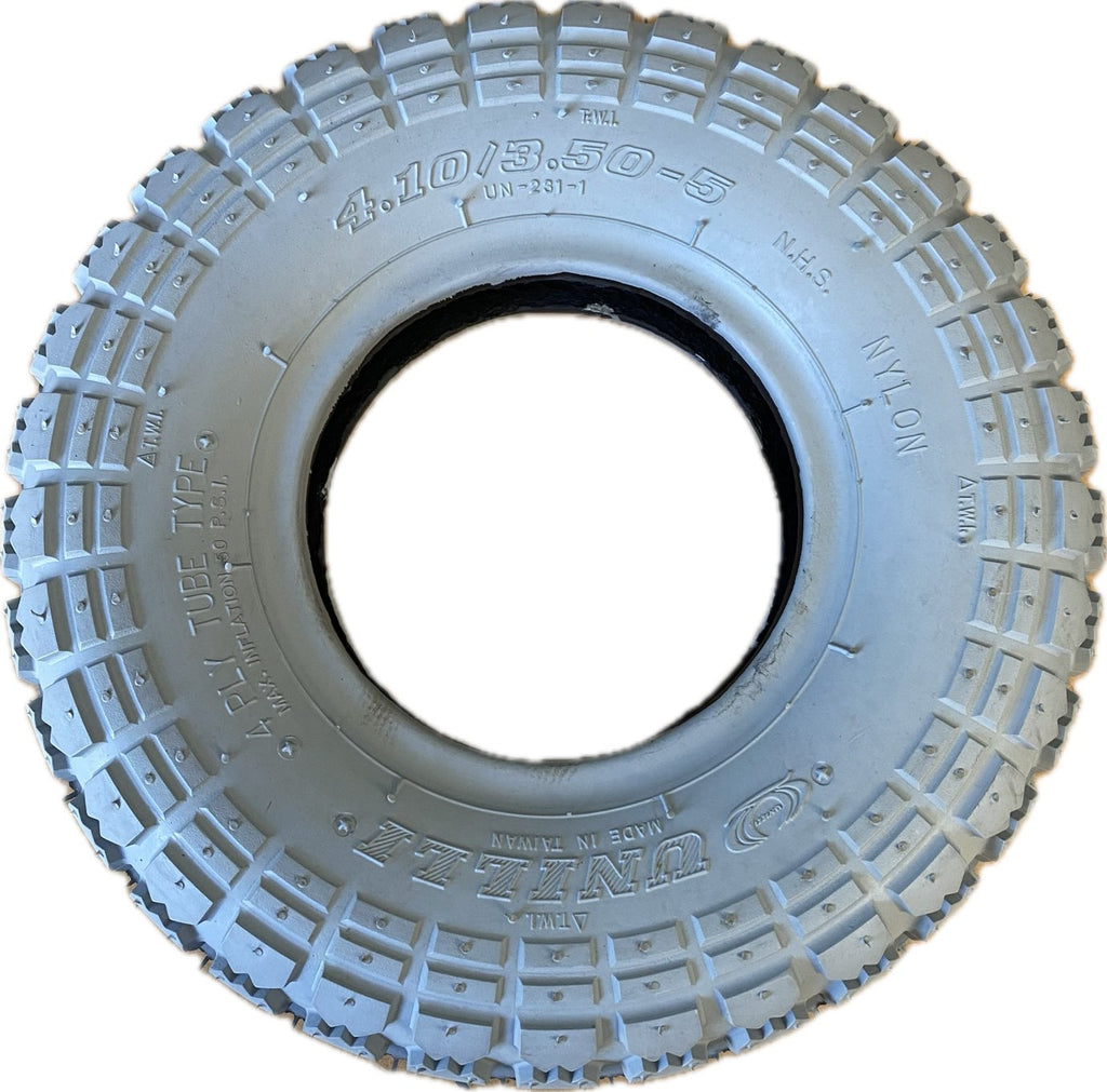 Tyre 4.10/3.50-5 Grey with Round Edge & Block TreadTyres & Inner TubesAward ImportingMobility Plus