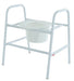 White commode chair with a toilet pan on a white background