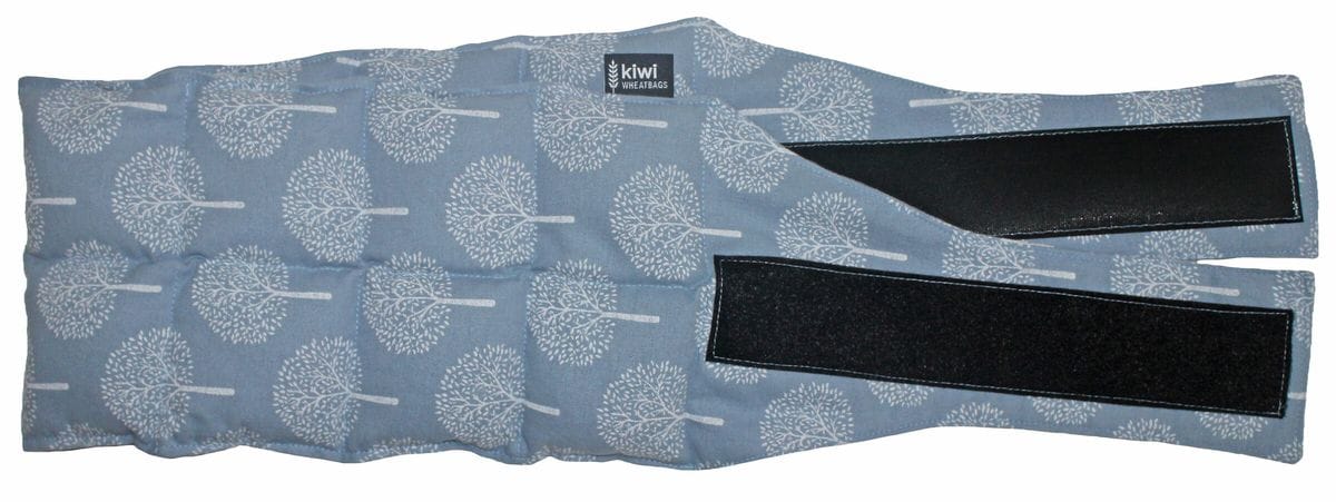 Kiwi Wheat Bags wearable wheat bag with adjustable strap – Winter Meadow Blue