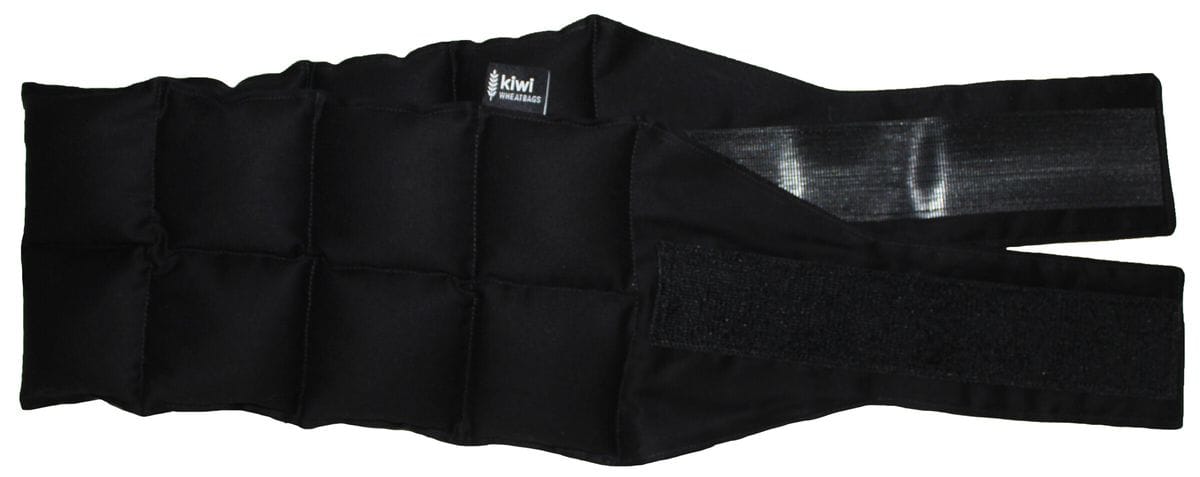 Kiwi Wheat Bags wearable wheat bag with adjustable strap – Black