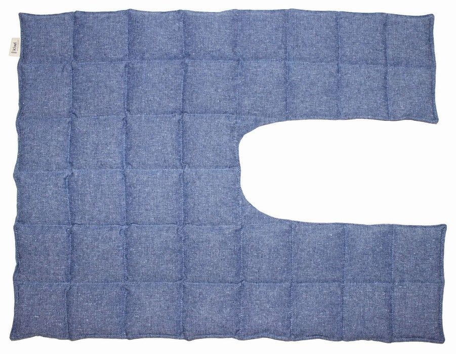 Kiwi Wheat Bags over the shoulder wearable wheat bag – Denim Cotton Linen