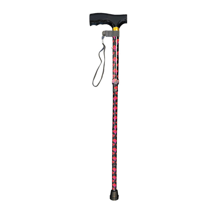 Folding T Handle Cane - Red HatCanes and Walking SticksGoldfernMobility Plus