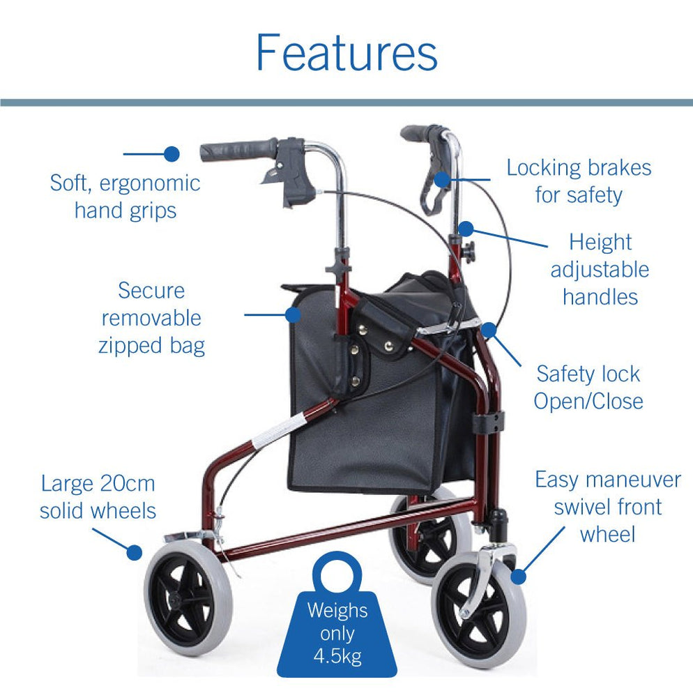 Tri Walker | Easy-Fold - Only 4.5kg Walking Frame | Mobility Plus NZ