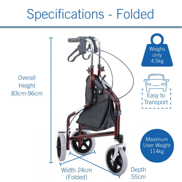 Tri Walker | Easy-Fold - Only 4.5kg Walking Frame | Mobility Plus NZ