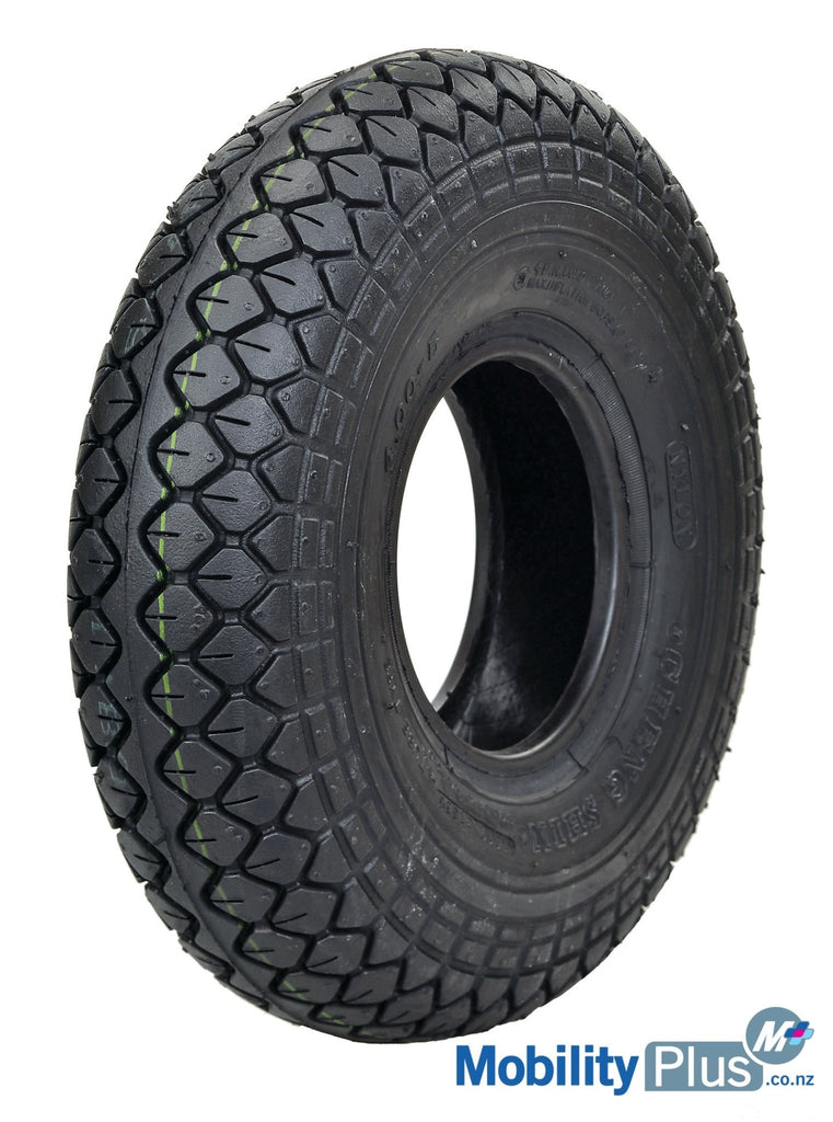 Tyre 3.00-4 - Black Pneumatic Round Edge Diamond TreadTyres & Inner TubesTreadwayMobility Plus
