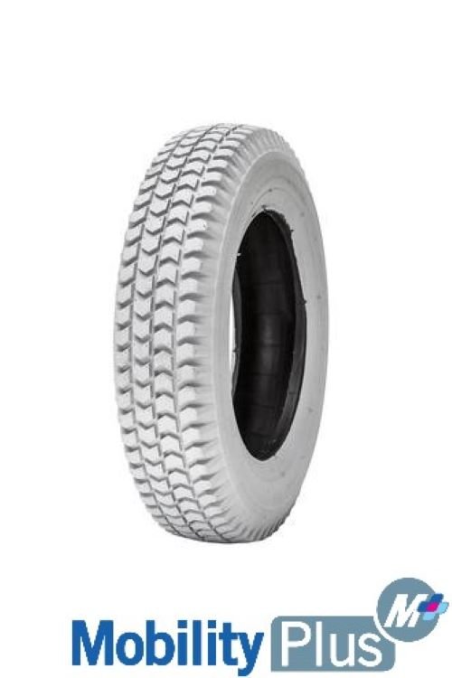 Tyre 3.00-4-Grey Pneumatic Square Edge Chevron TreadTyres & Inner TubesNot specifiedMobility Plus